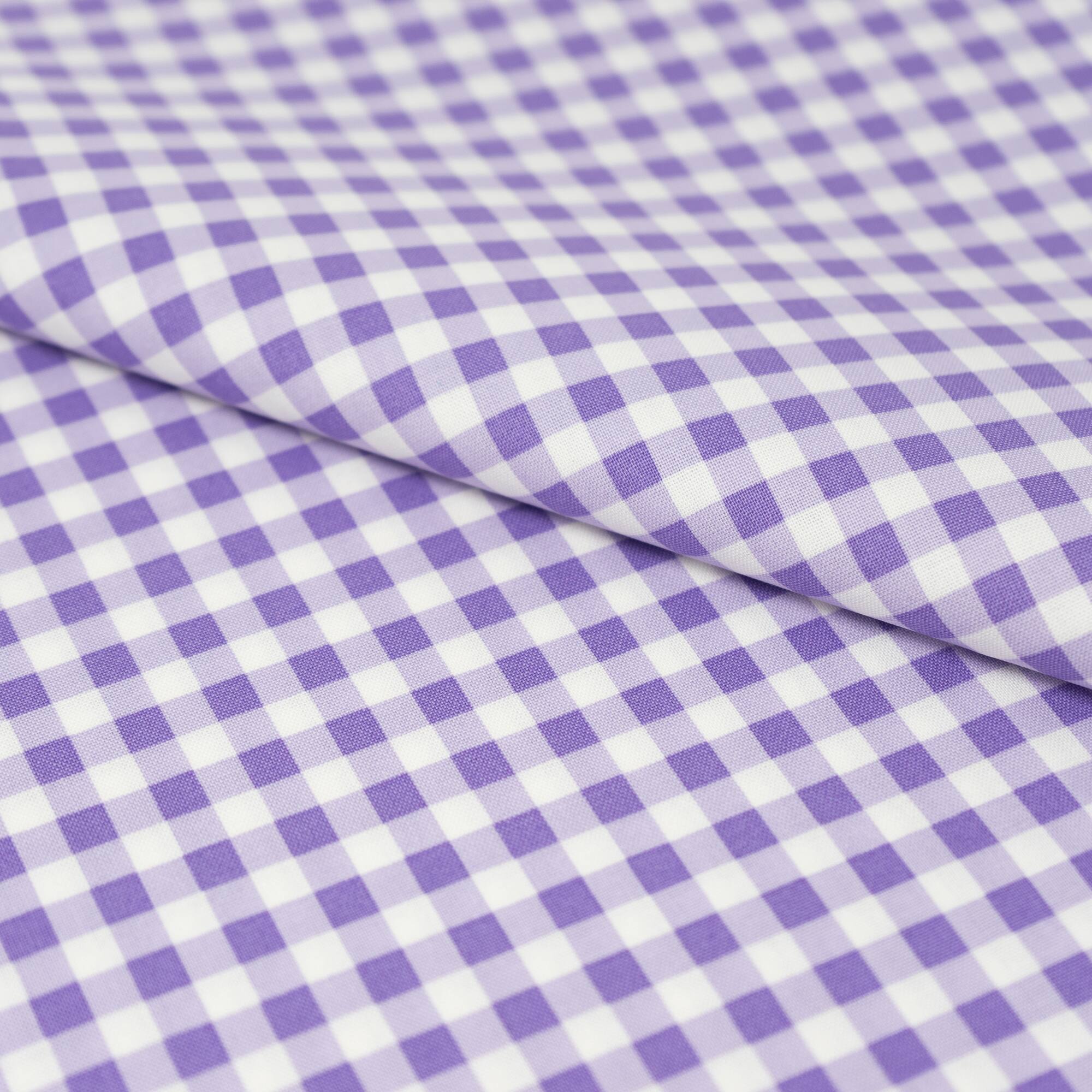 SINGER Purple Gingham Check Cotton Fabric